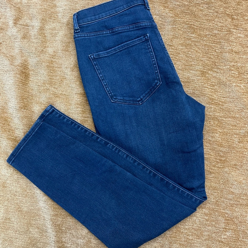 Express high rise, skinny, hyper stretch, dark wash ladies size 8 jeans
